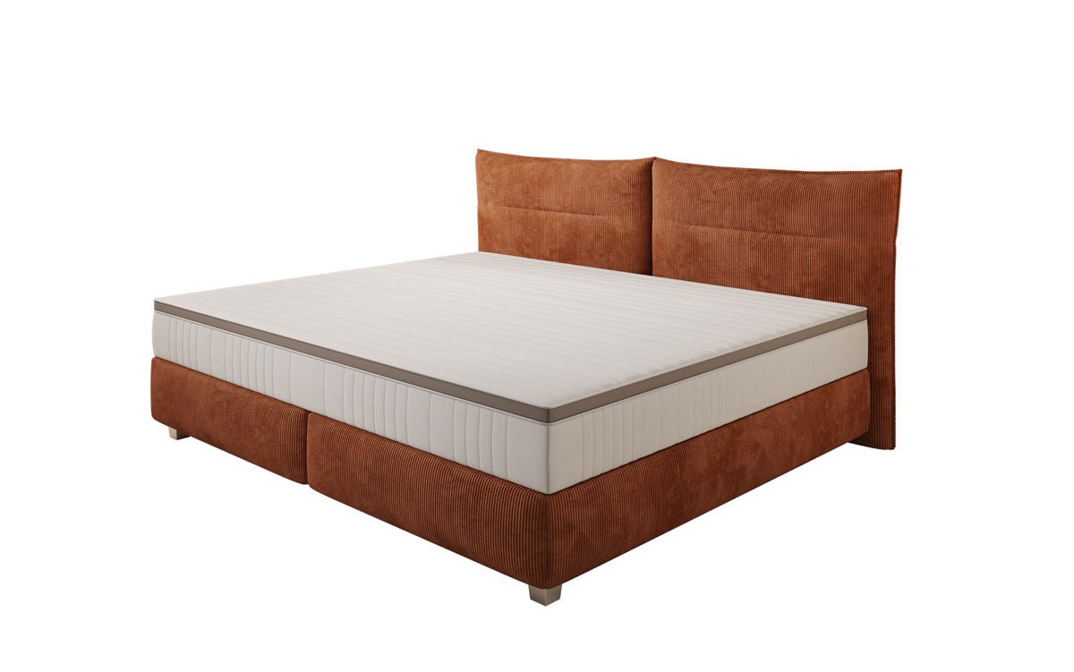 Lit boxspring familial Aurelio en 220/240x200 en côtelé