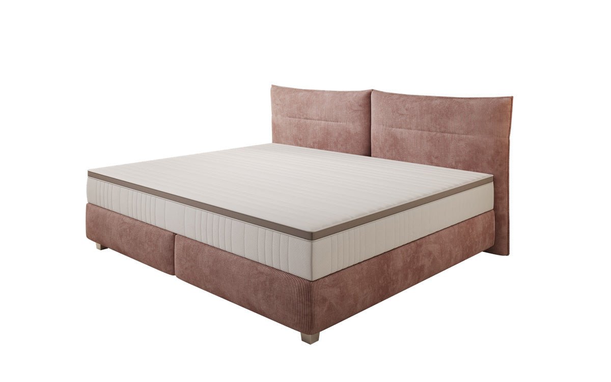 Lit boxspring familial Aurelio en 220/240x200 en côtelé