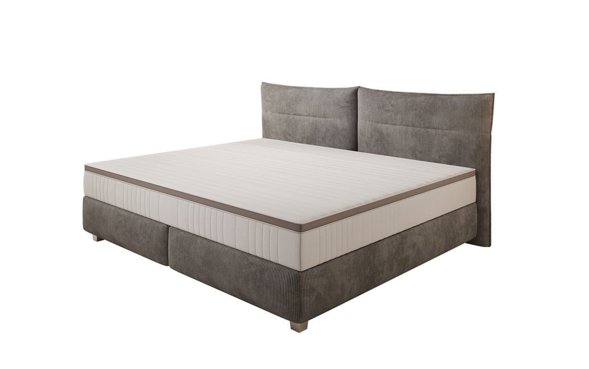 Lit boxspring familial Aurelio en 220/240x200 en côtelé