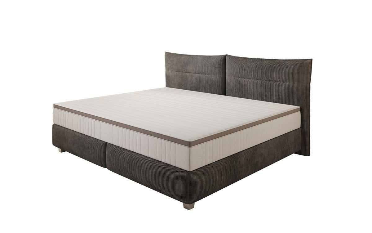 Lit boxspring familial Aurelio en 220/240x200 en côtelé