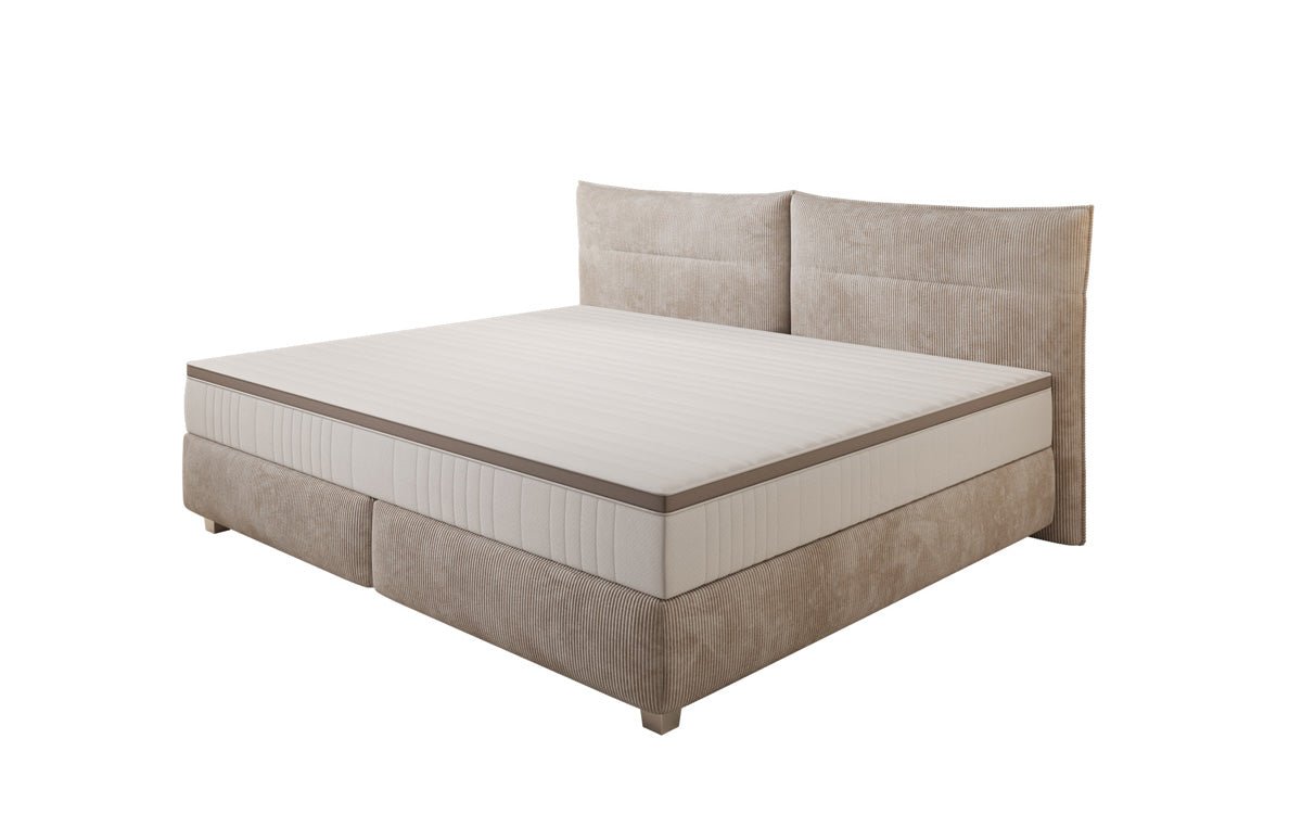 Lit boxspring familial Aurelio en 220/240x200 en côtelé
