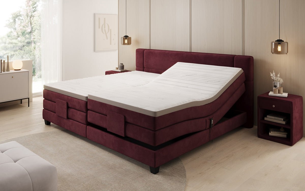 Familien Boxspringbett Noela 220/240x200 elektrisch verstellbar in Samt