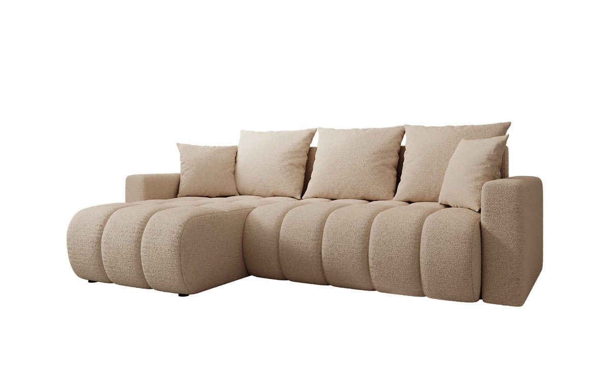 Canapé design Giulio L avec fonction couchage et rabattable en Bouclé