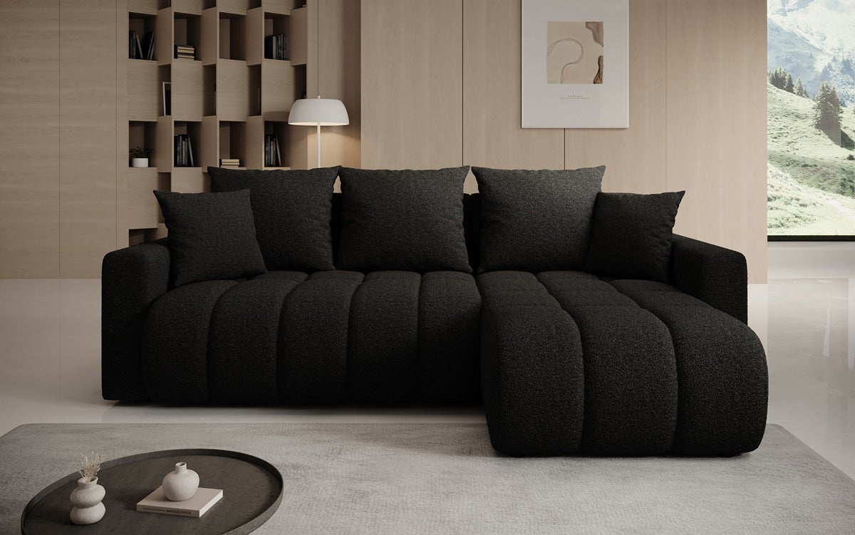 Canapé design Giulio L avec fonction couchage et rabattable en Bouclé