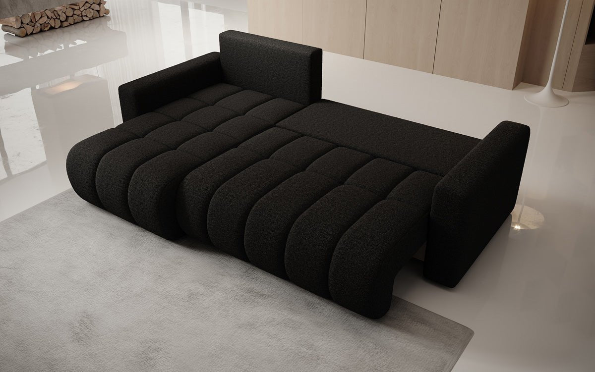 Canapé design Giulio L avec fonction couchage et rabattable en Bouclé