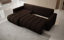 Canapé d’angle design Giulio avec fonction couchage et rabattable en Bouclé