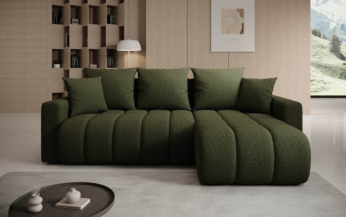 Canapé design Giulio L avec fonction couchage et rabattable en Bouclé