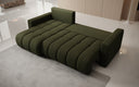 Canapé d’angle design Giulio avec fonction couchage et rabattable en Bouclé