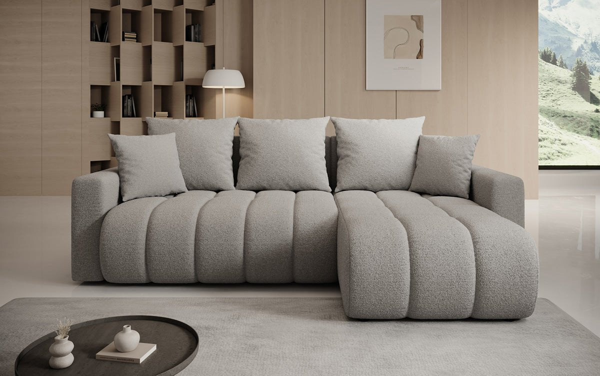 Canapé design Giulio L avec fonction couchage et rabattable en Bouclé