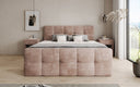Lit boxspring Cozy en côtelé avec espace de rangement