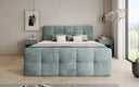 Lit boxspring Cozy en côtelé avec espace de rangement