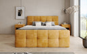Lit boxspring Cozy en côtelé avec espace de rangement