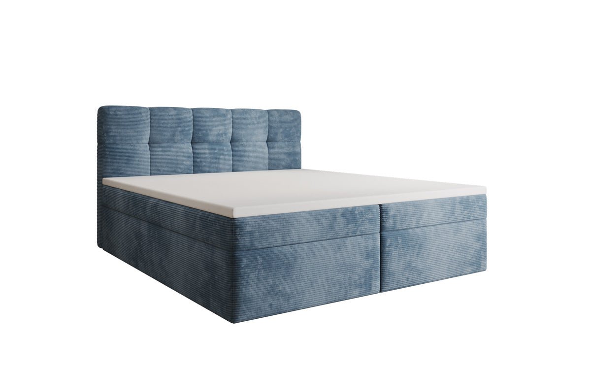 Lit boxspring Cozy II en Côtelé avec rangement