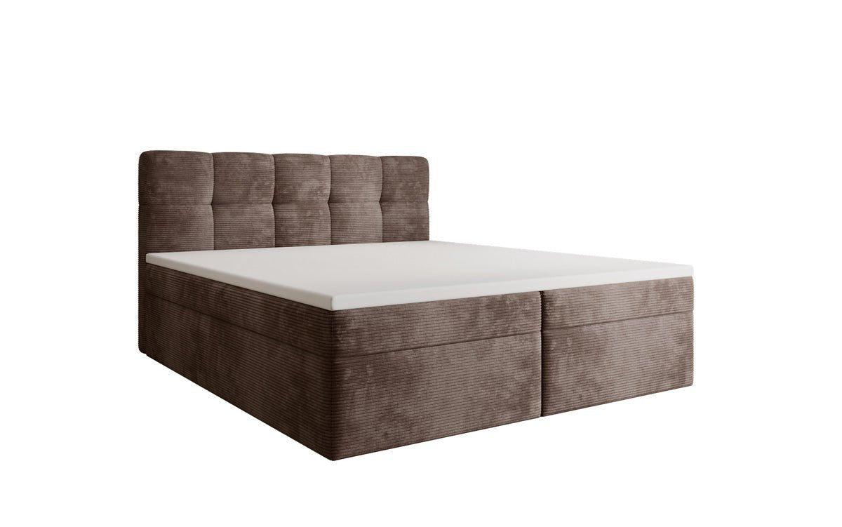 Lit boxspring Cozy II en Côtelé avec rangement