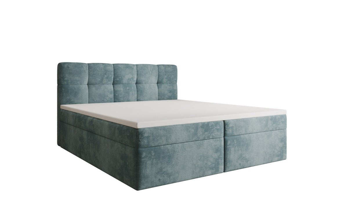 Lit boxspring Cozy II en Côtelé avec rangement