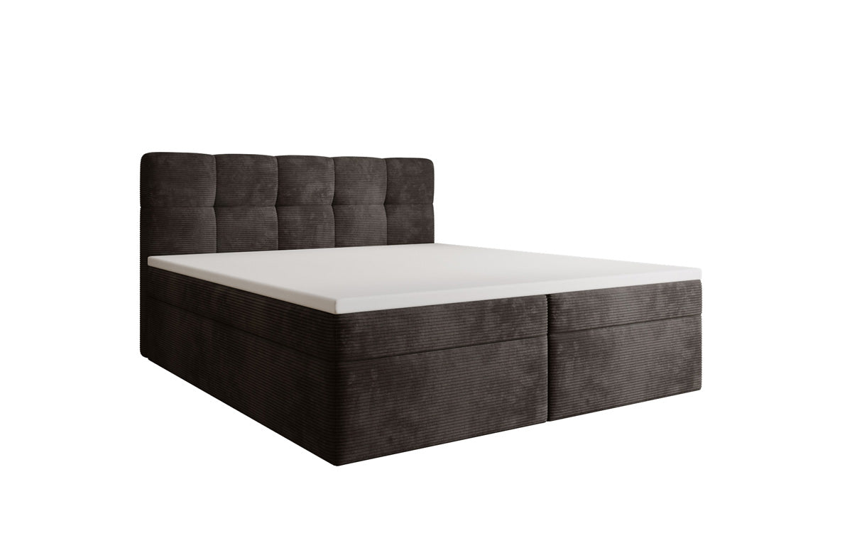 Lit boxspring Cozy II en Côtelé avec rangement