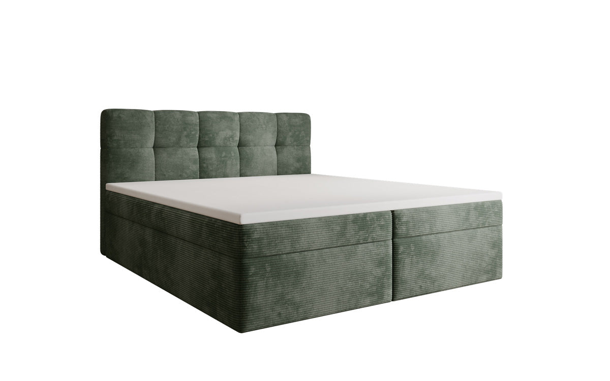 Lit boxspring Cozy II en Côtelé avec rangement