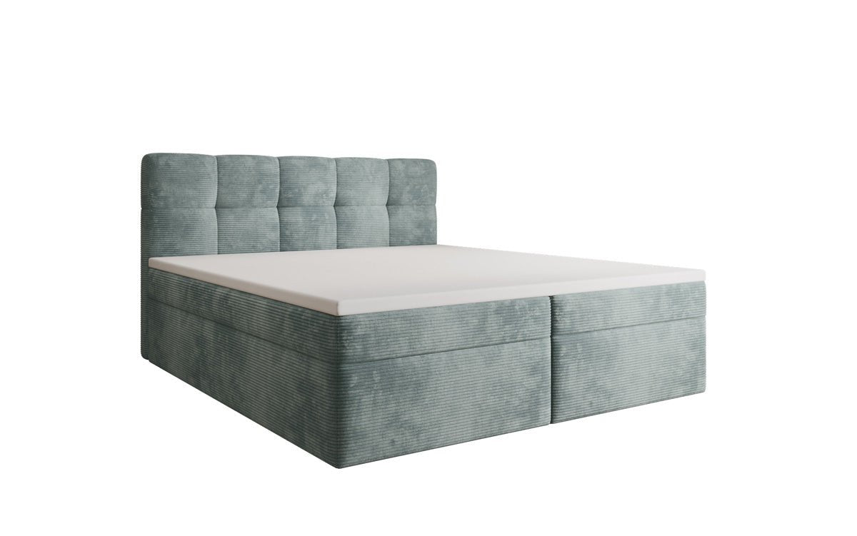 Lit boxspring Cozy II en Côtelé avec rangement