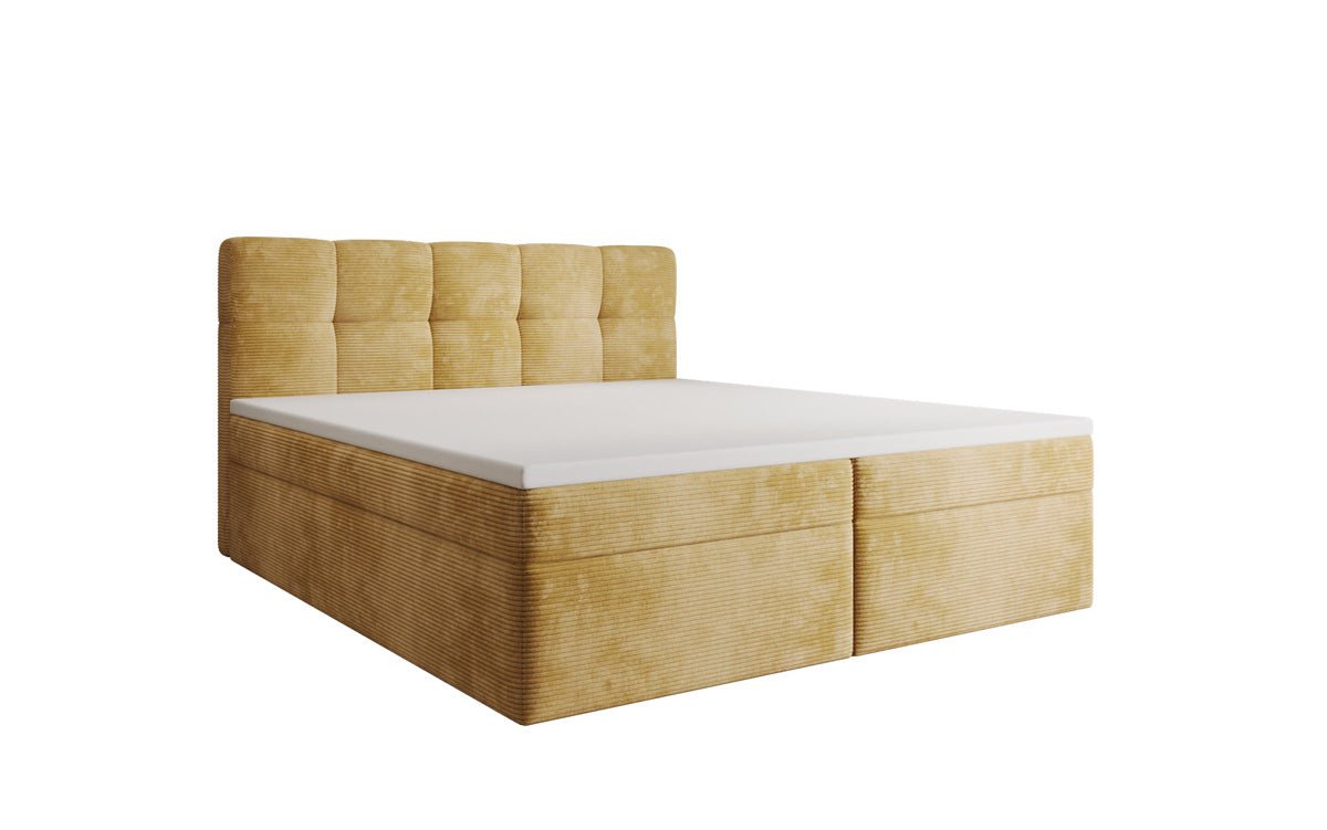 Lit boxspring Cozy II en Côtelé avec rangement