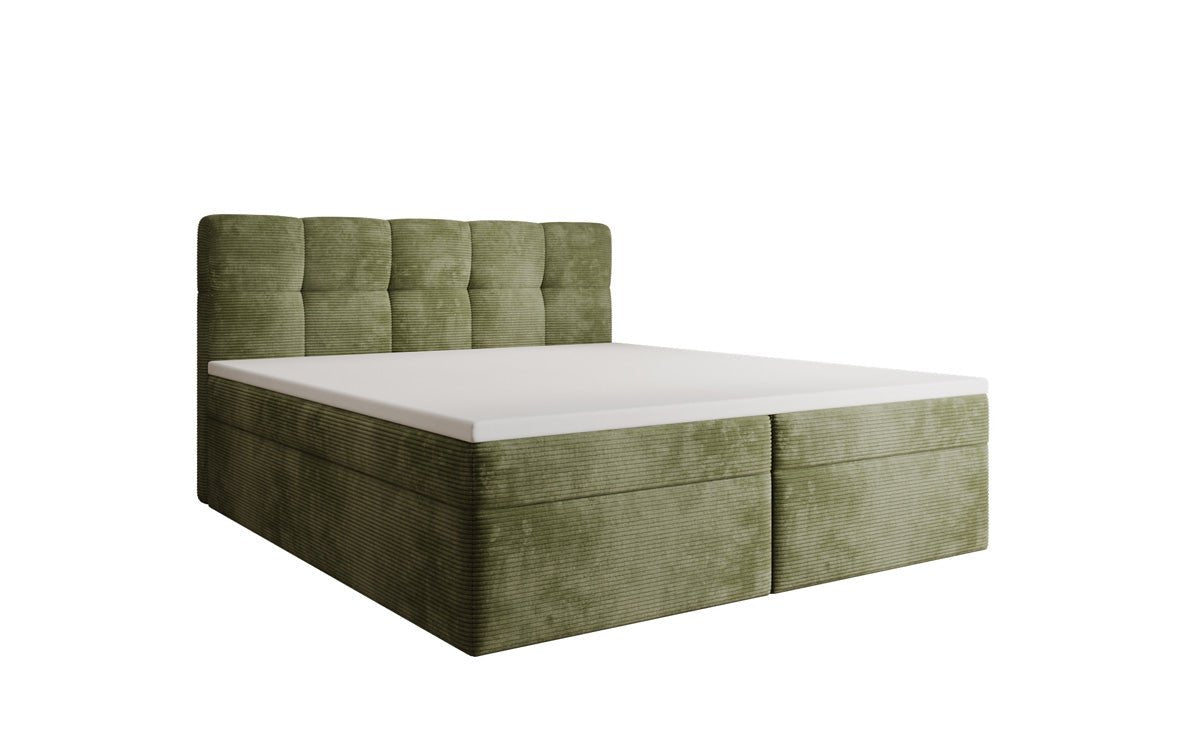 Lit boxspring Cozy II en Côtelé avec rangement