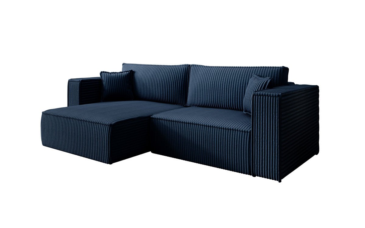 Designer Sofa Paris in breitem Cord mit Schlaf- und Klappfunktion