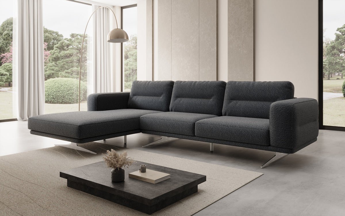 Canapé d’angle design Torino en Bouclé
