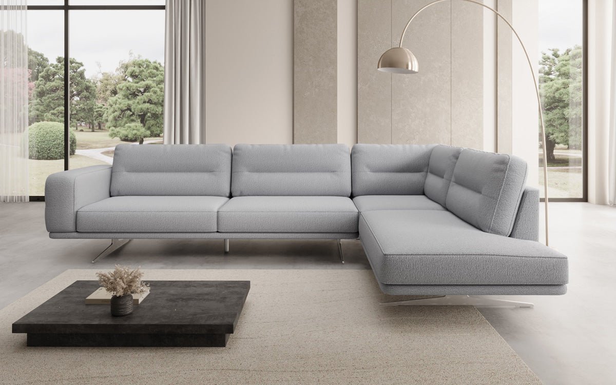 Canapé design en L fermé Torino en Bouclé