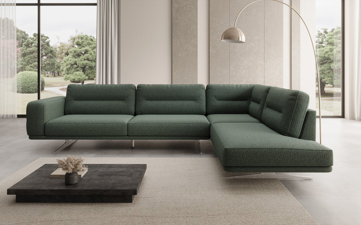 Canapé design en L fermé Torino en Bouclé