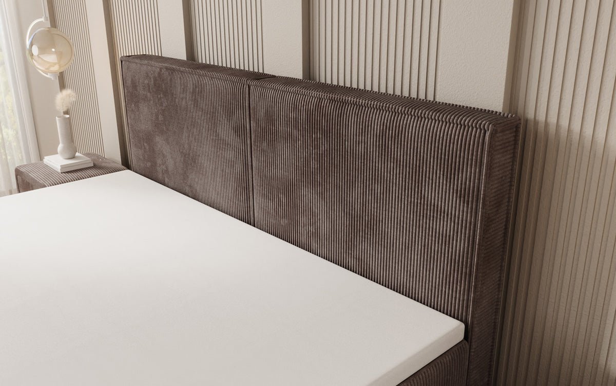 Lit boxspring Elara à effet flottant en Côtelé