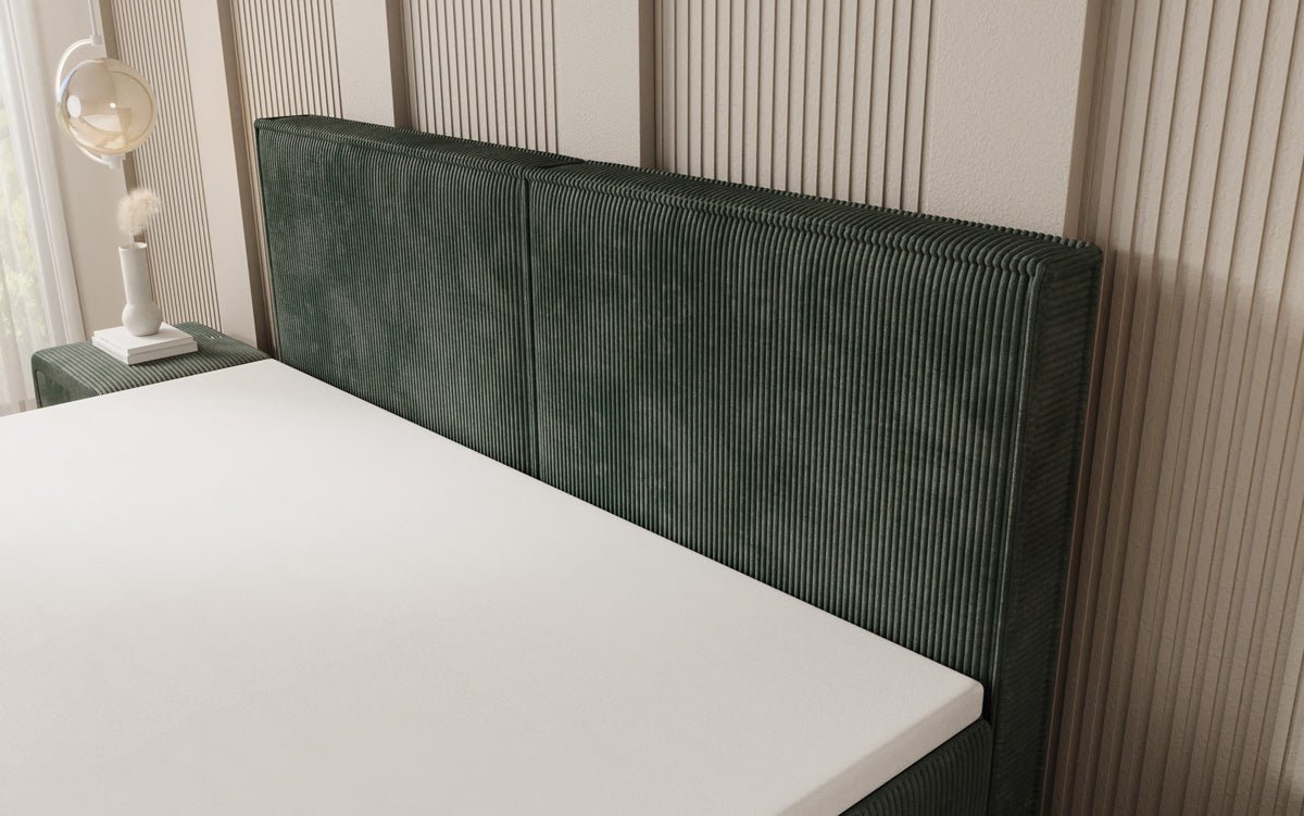 Lit boxspring Elara à effet flottant en Côtelé