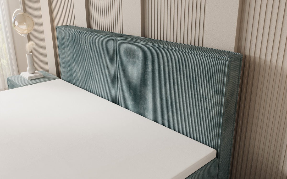 Lit boxspring Elara à effet flottant en Côtelé