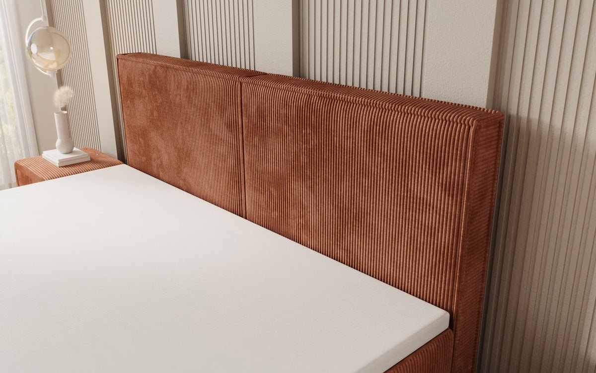 Lit boxspring Elara à effet flottant en Côtelé