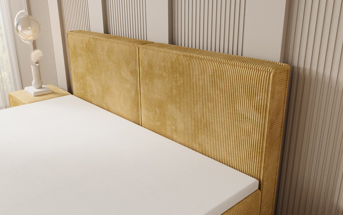 Lit boxspring Elara à effet flottant en Côtelé
