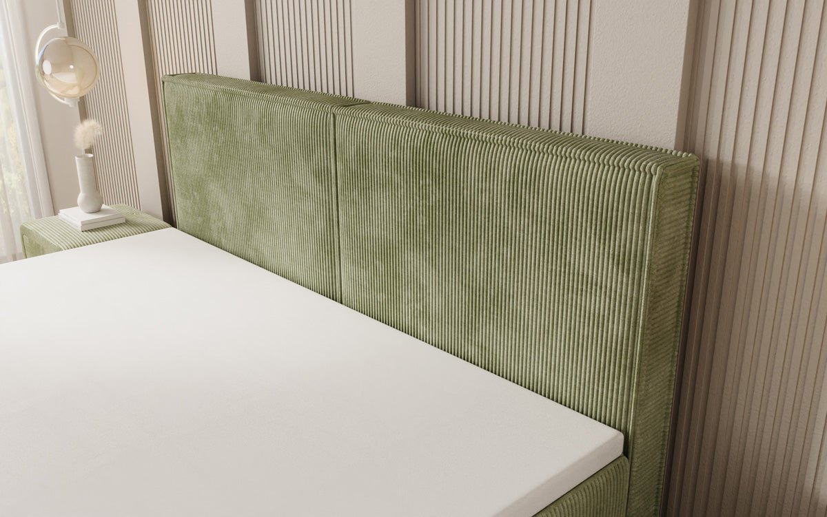 Lit boxspring Elara à effet flottant en Côtelé
