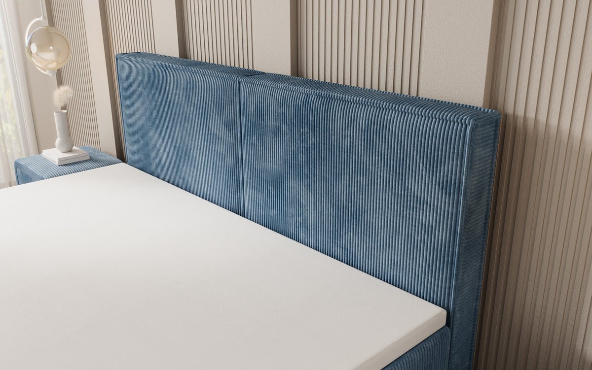 Lit boxspring Elara à effet flottant en Côtelé