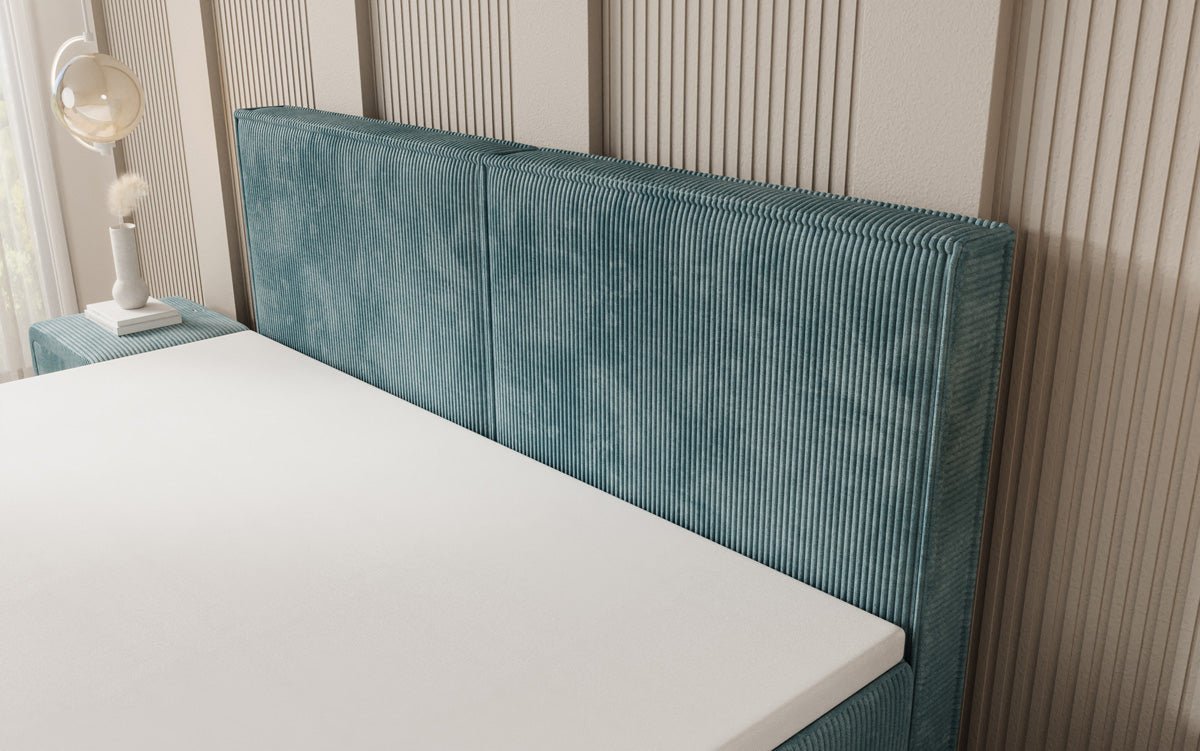 Lit boxspring Elara à effet flottant en Côtelé