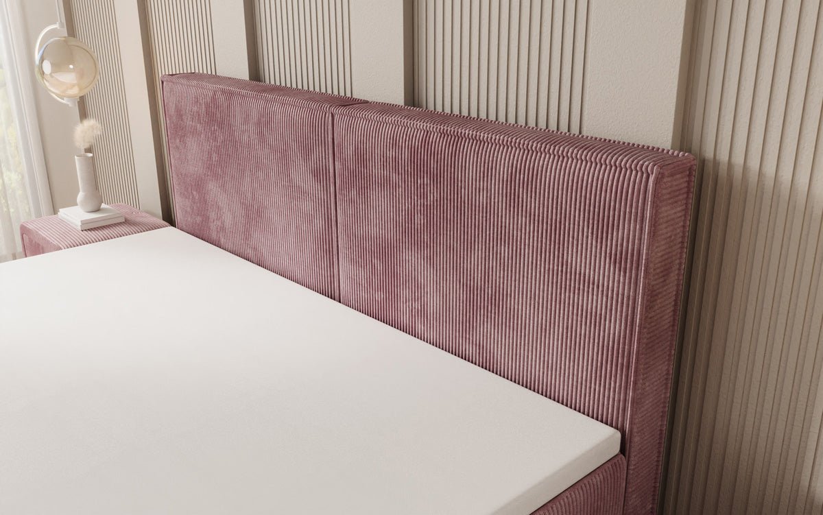 Lit boxspring Elara à effet flottant en Côtelé
