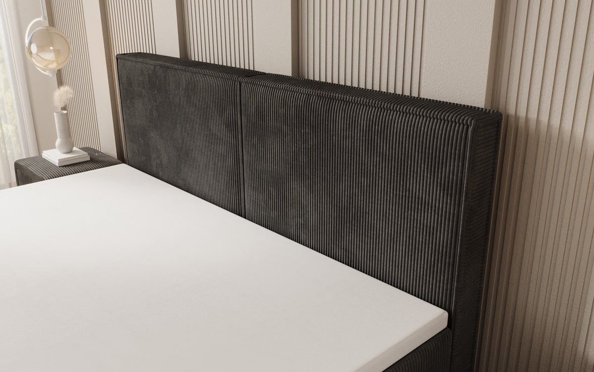 Lit boxspring Elara à effet flottant en Côtelé