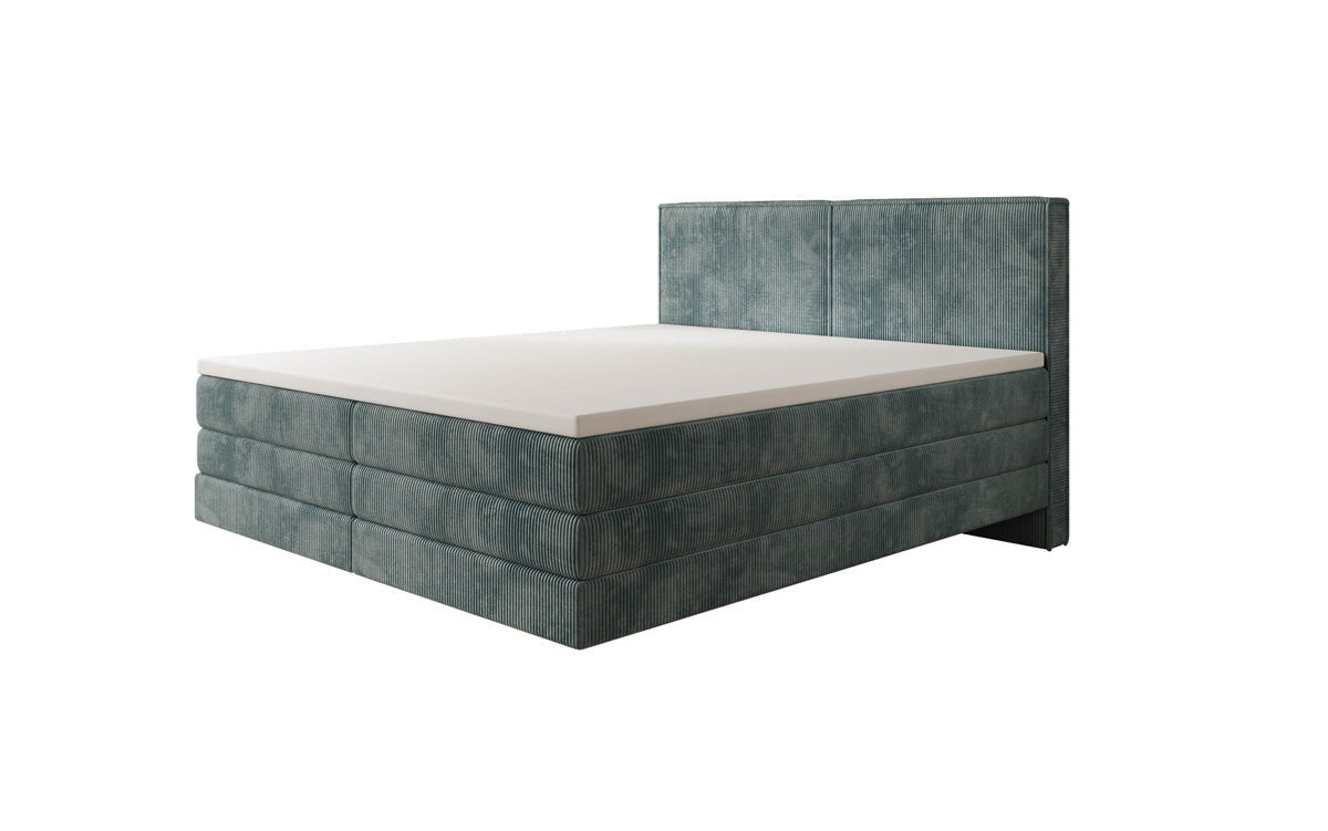 Lit boxspring Elara à effet flottant en Côtelé