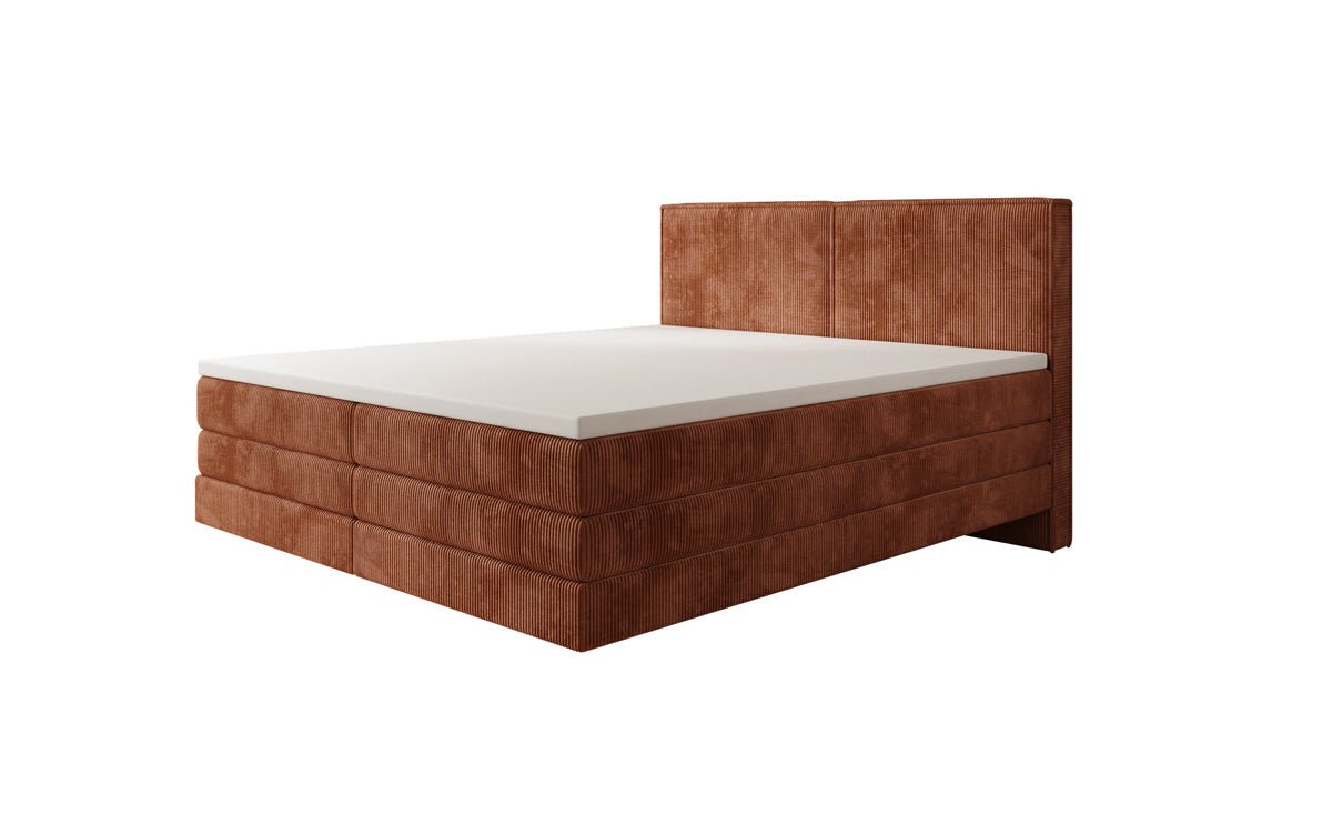 Lit boxspring Elara à effet flottant en Côtelé