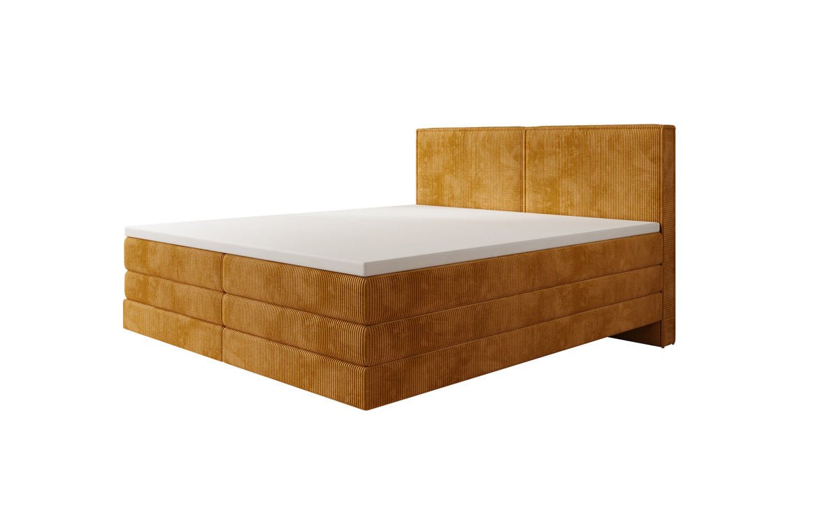 Lit boxspring Elara à effet flottant en Côtelé