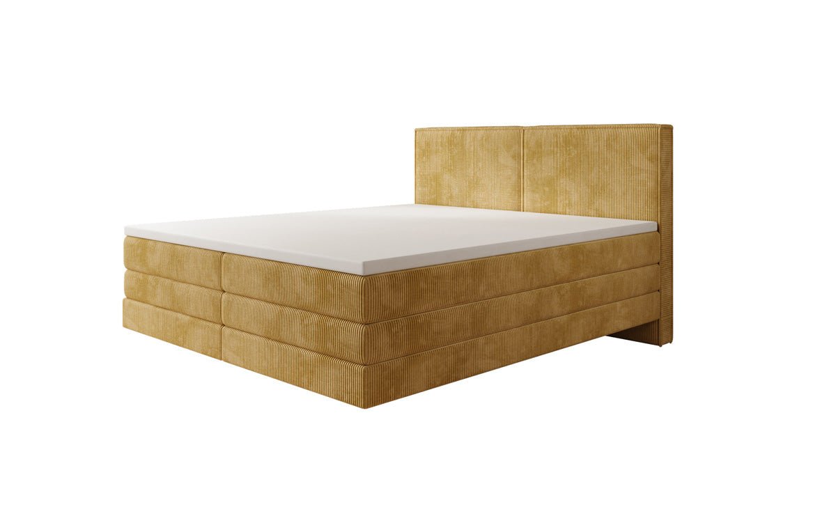 Lit boxspring Elara à effet flottant en Côtelé