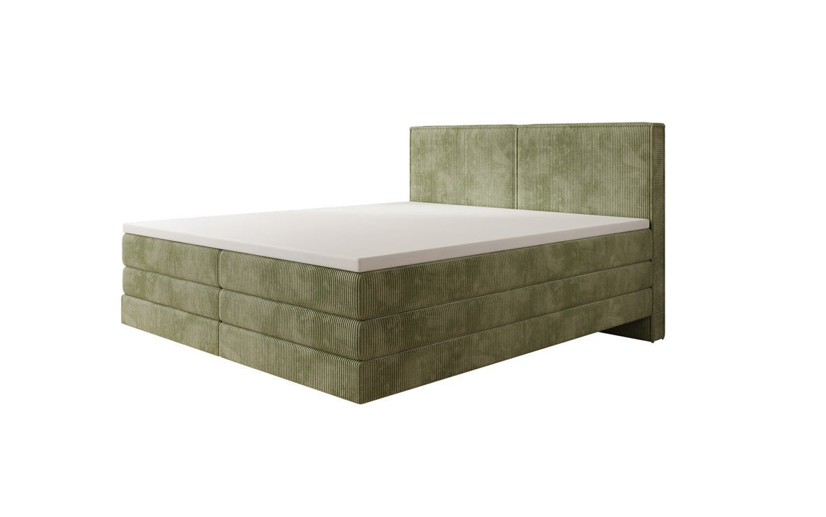 Lit boxspring Elara à effet flottant en Côtelé