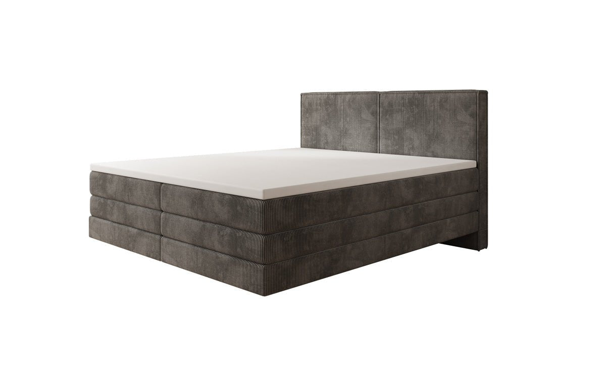 Lit boxspring Elara à effet flottant en Côtelé