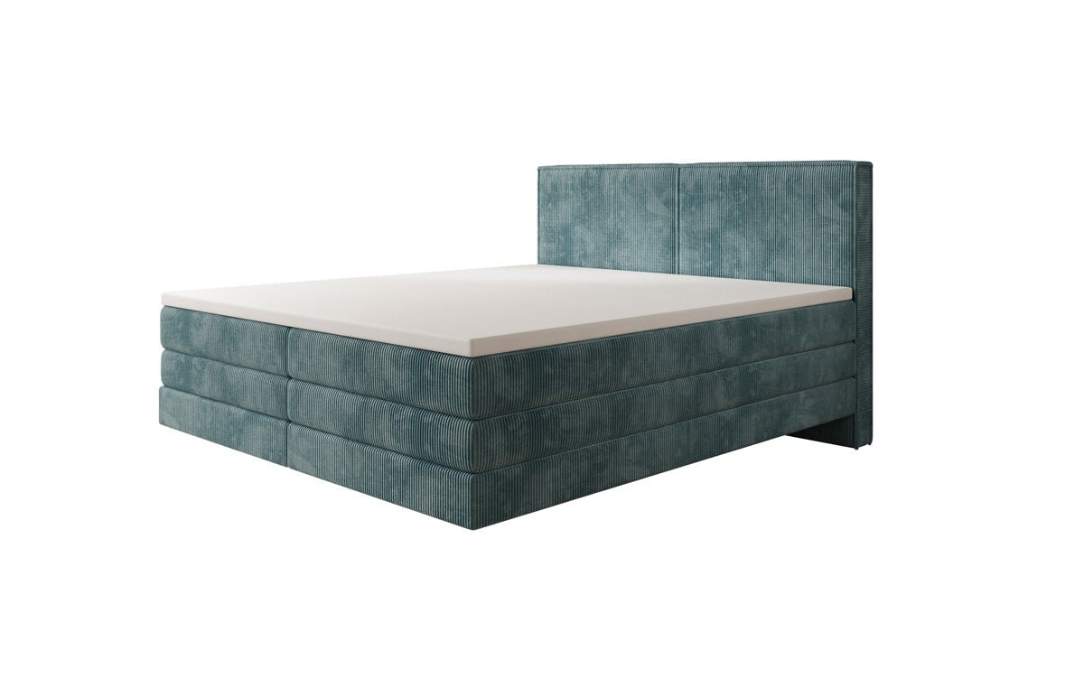 Lit boxspring Elara à effet flottant en Côtelé
