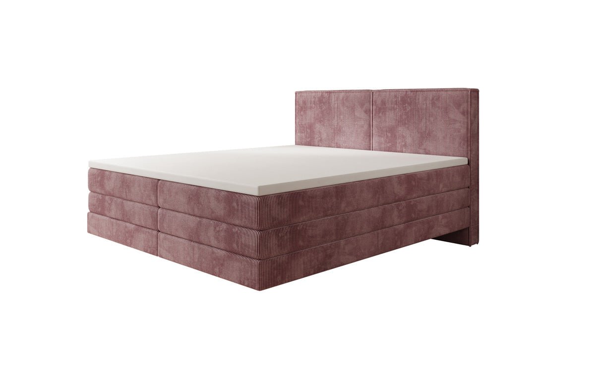 Lit boxspring Elara à effet flottant en Côtelé