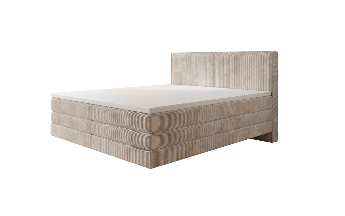 Lit boxspring Elara à effet flottant en Côtelé