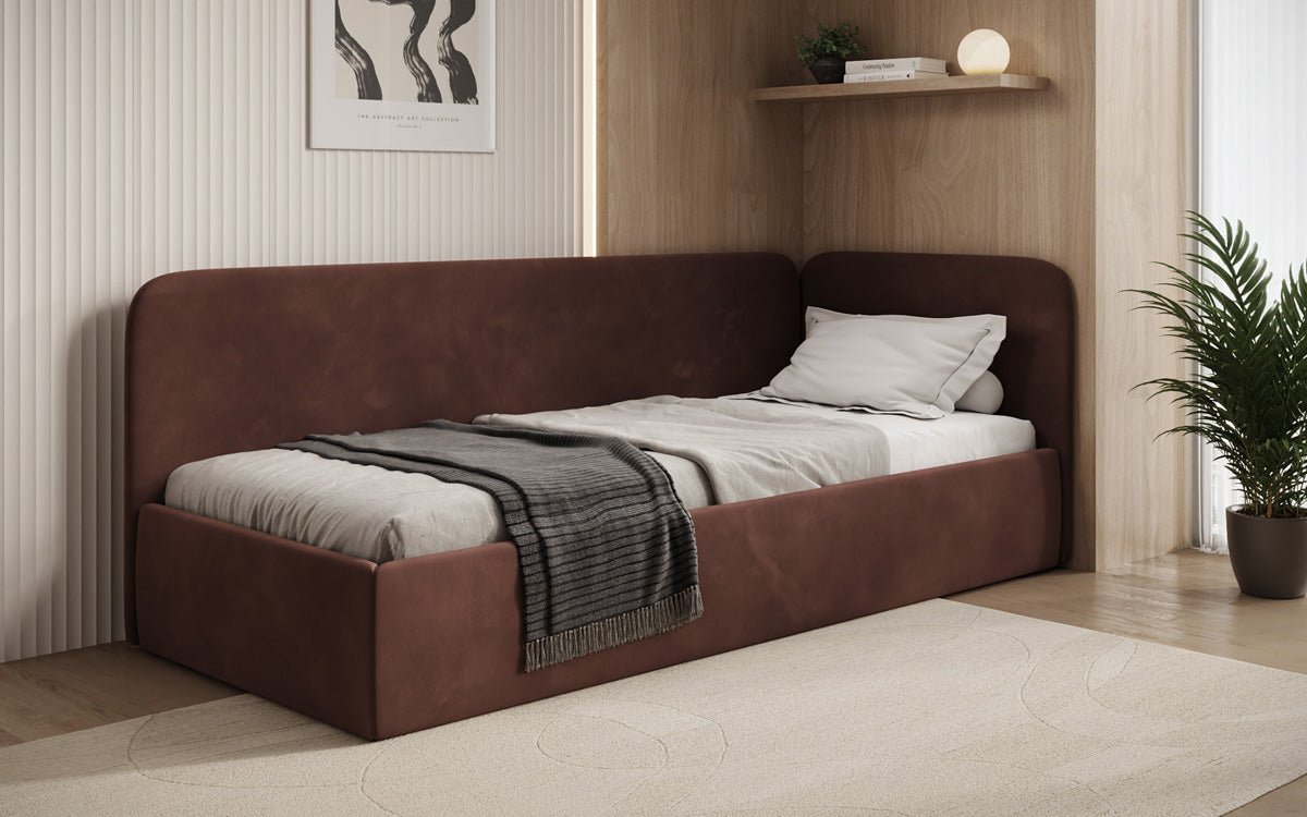Designer Polsterbett/Gästebett/Sofa Cleo mit Stauraum