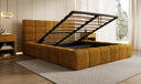 Lit rembourré design Marshmallow en Côtelé avec espace de rangement
