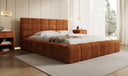Lit rembourré design Marshmallow en Côtelé avec espace de rangement